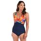 Womens Maxine Hibiscus Honey Wrap Front Maillot - image 1