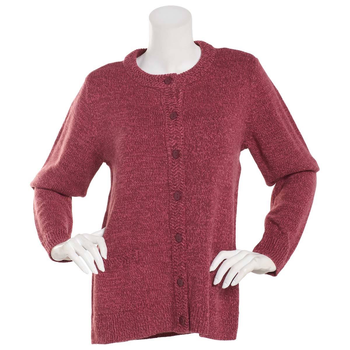 Petite Hasting & Smith Long Sleeve Marled Button Front...