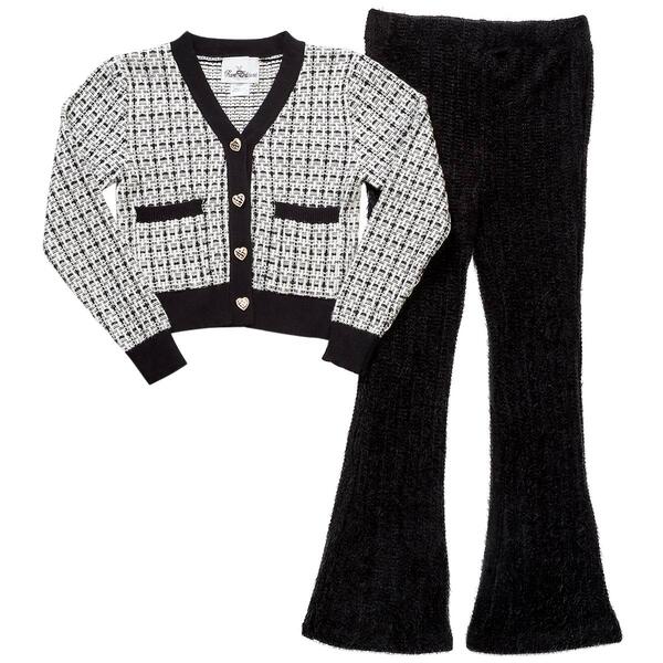Girls &#40;7-16&#41; Rare Editions 2pc. Lurex Cardigan & Pants Set - image 