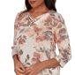 Womens Alfred Dunner Spice Market 3/4 Sleeve Floral Blouse - image 5