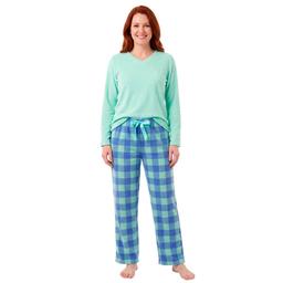 Womens Pink Laundry Plush Spearmint Folded Pajama Set
