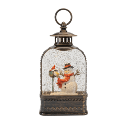 Melrose 9.75in. LED Snow Globe with Snowman & Cardinals