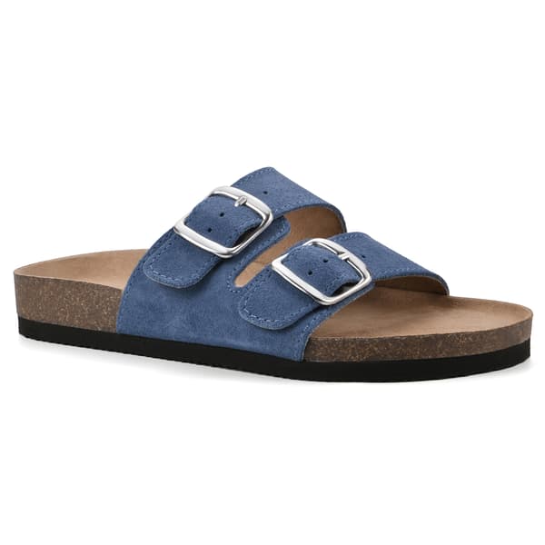Womens White Mountain Helga Suede Footbed Slide Sandals - image 