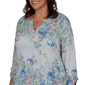 Plus Size Alfred Dunner Provence Floral Marled Henley Blouse - image 5