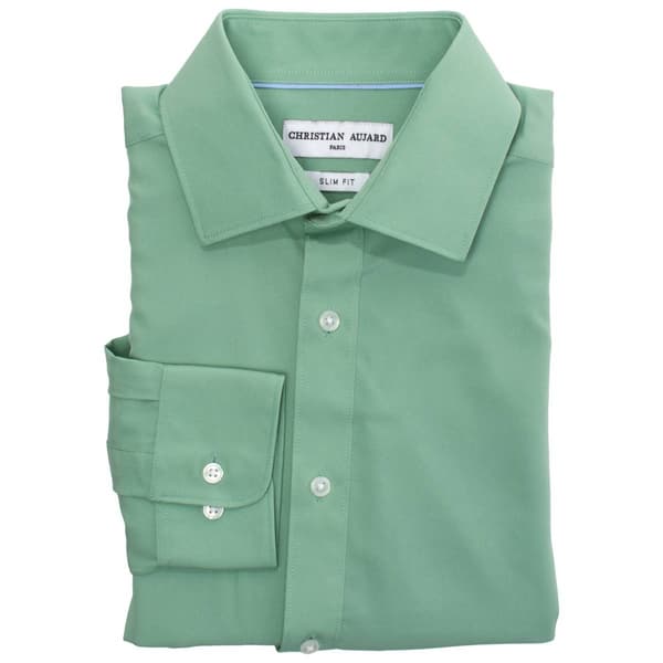 Mens Christian Aujard Slim Stretch Dress Shirt - Granite Green - image 