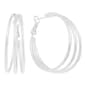 Fine Silver Plated 40mm Triple Hoop Earrings - image 1