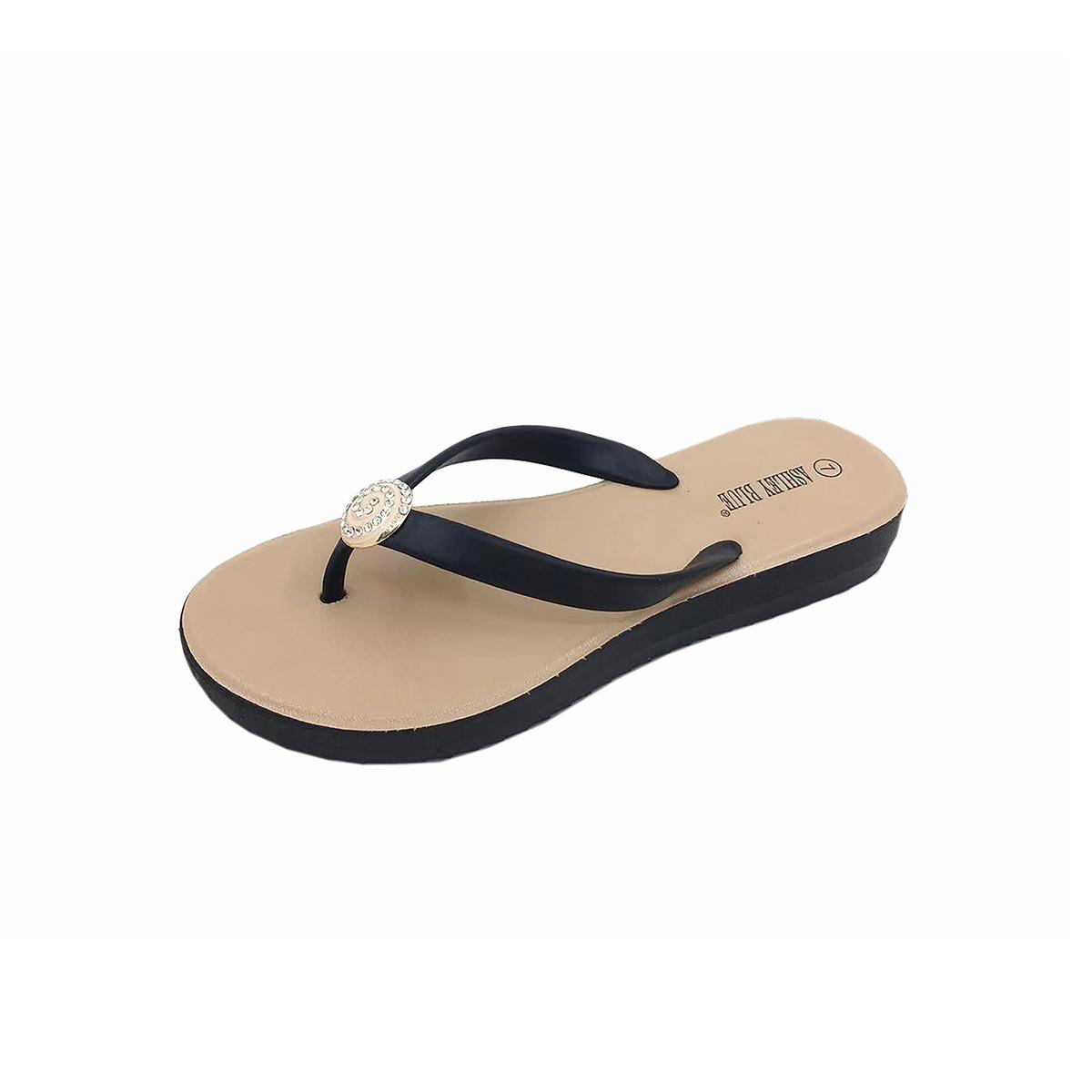 Womens Ashley Blue Blown Jellies Flat Bottom Flip Flops
