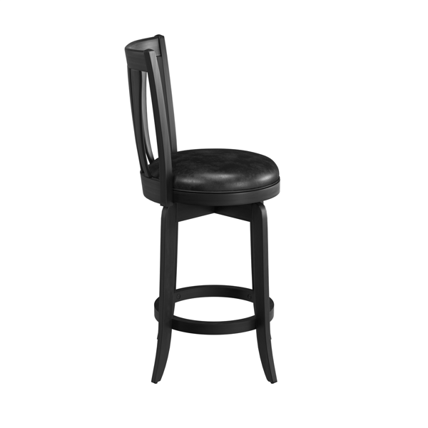 HH2 Home Savana Black Wood Counter Height Swivel Stool