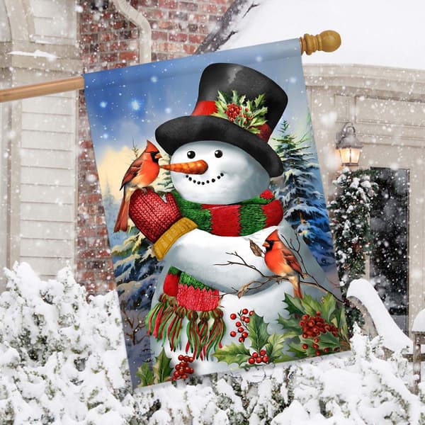 Briarwood Lane Snowman Friends House Flag