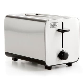 Black+decker 2 Slice Extra Wide Self Centering Toaster In Silver