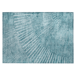 HomeRoots Indoor Outdoor Teal Abstract Non Skid Accent Rug