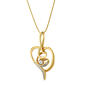 Espira 10kt. Gold Round Cut Diamond Swirl Heart Necklace - image 3