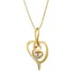 Espira 10kt. Gold Round Cut Diamond Swirl Heart Necklace - image 3