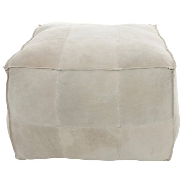 9th & Pike&#40;R&#41; Rustic Leather Pouf Ottoman - image 