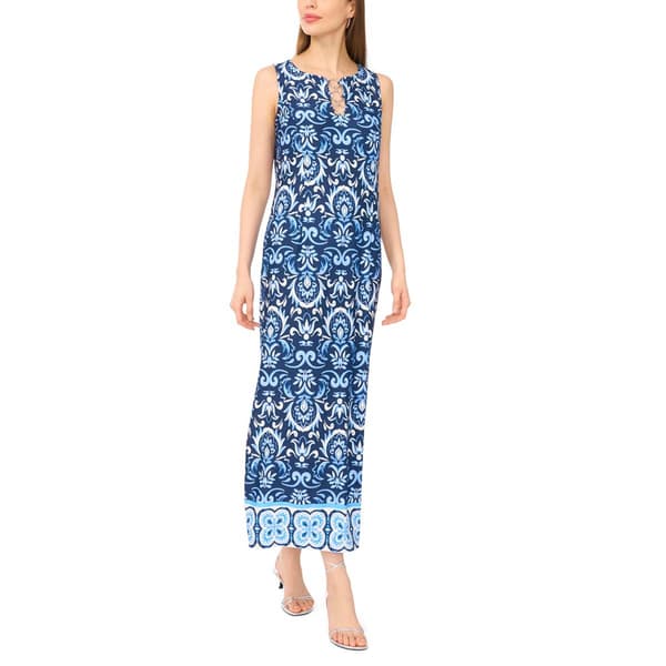 Womens MSK S/L Border Print Ity Three Ring Maxi - image 