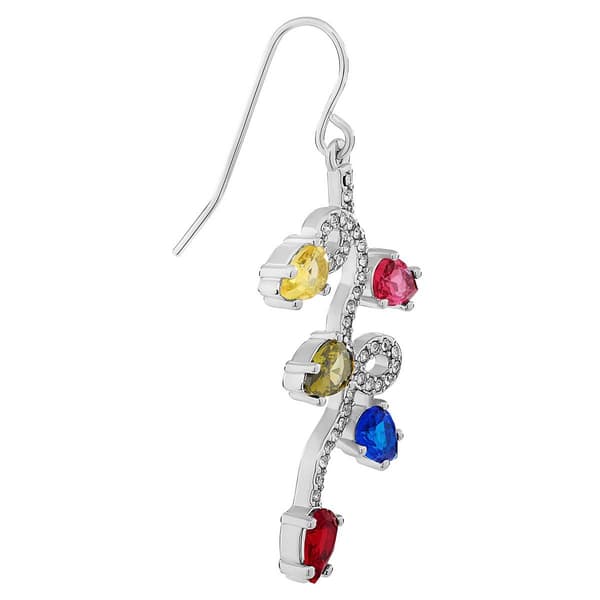 Athra Fine Silver Plated Crystal Christmas Lights Drop Earrings