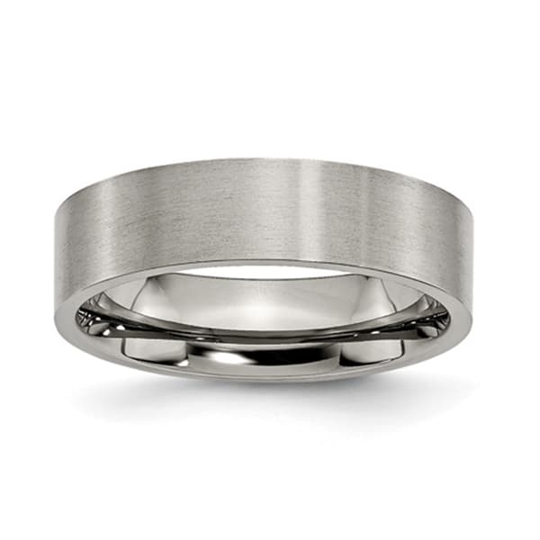 Mens Endless Affection&#40;tm&#41; Titanium Flat 6mm Polished Wedding Band - image 