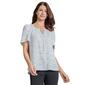 Womens Jones New York Short Sleeve Leaf Eyelet Blouse - image 2