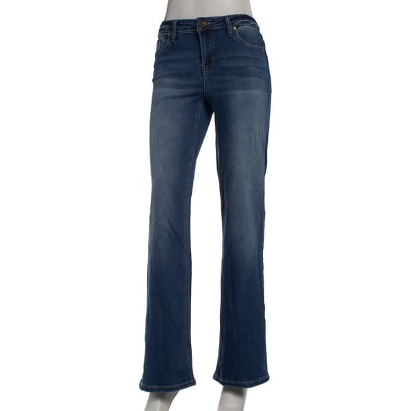 Juniors YMI(R) Classic Mid Rise Wide Leg Denim Jeans