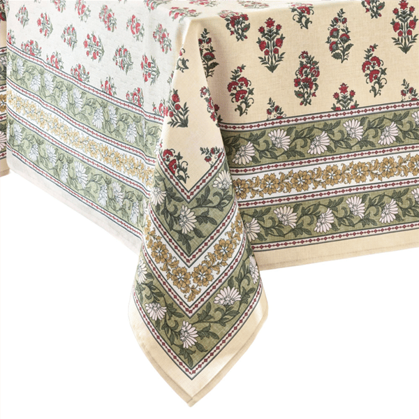 Threadmade Nomad Harvest Block Print Tablecloth - image 