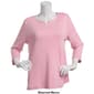 Womens Hasting & Smith 3/4 Sleeve Split Neck Faux Button Tee - image 6