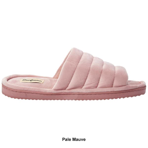 Womens Dearfoams® Ana Solid Quilted Velour Slide Slippers - image 