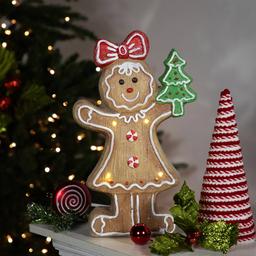 Northlight Seasonal 15.2in. LED Gingerbread Girl Christmas Figure