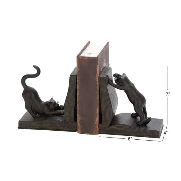 9th & Pike&#174; Rustic Book and Cat Bookend Pair