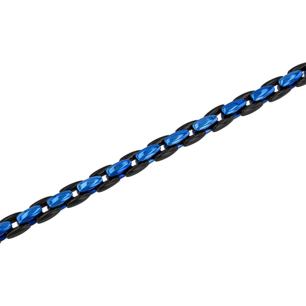 Mens Gentlemen's Classics™ Blue & Black Link Bracelet