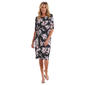 Womens Connected Apparel Elbow Sleeve Print ITY Side Ruched Dress - image 1