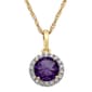 Gemstone Classics(tm) Amethyst & White Sapphire Halo Necklace - image 1