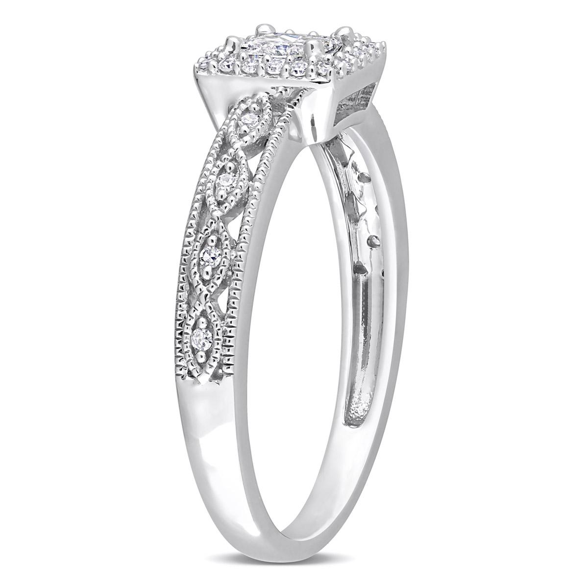 Diamond Classics™ 10kt. White Gold 3/8ctw. Diamond Halo Ring