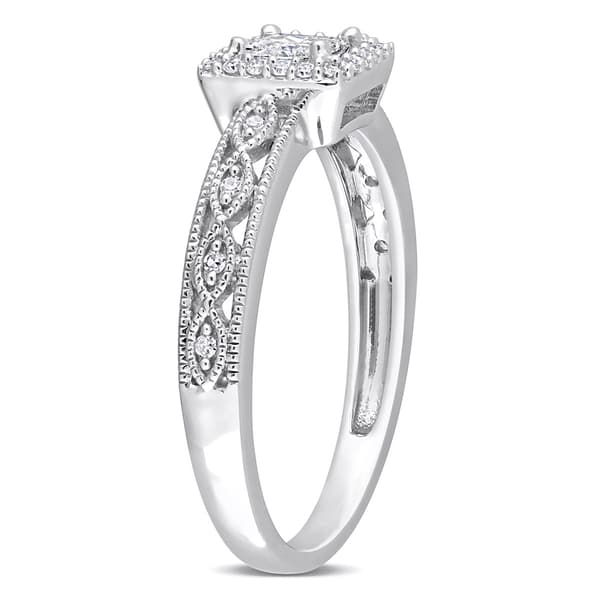 Diamond Classics™ 10kt. White Gold 3/8ctw. Diamond Halo Ring