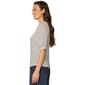 Womens Democracy Elbow Puff Sleeve Split Neck Stripe Blouse - image 3