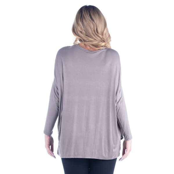 Plus Size 24/7 Comfort Apparel Oversized Long Sleeve Dolman Top