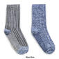 Womens Cuddl Duds® 2pk. Space Dye Textured Rib Crew Socks - image 2