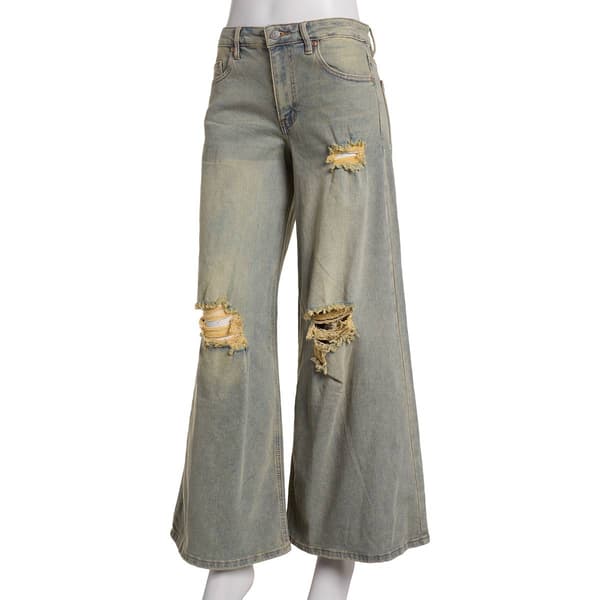 Juniors Madden Girl High Rise Drestructed Wide Leg Pants - image 
