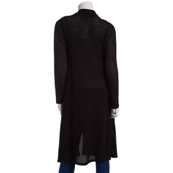 Petite NY Collection Long Sleeve Thermal Duster Cardigan