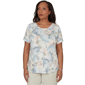 Womens Alfred Dunner Vintage Charm Round Neck Seashells Blouse - image 3