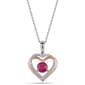 Nova Star(R) 5mm. Created Ruby & Lab Grown Diamond Heart Necklace - image 1