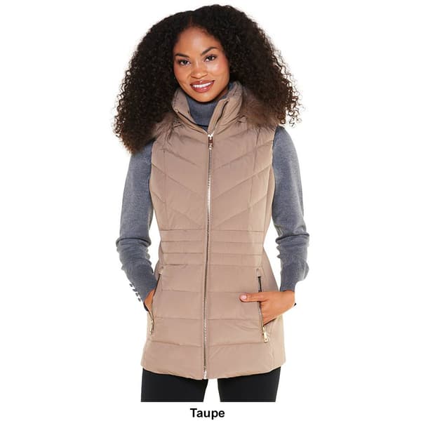 Puffer vest with fur hood womens best sale