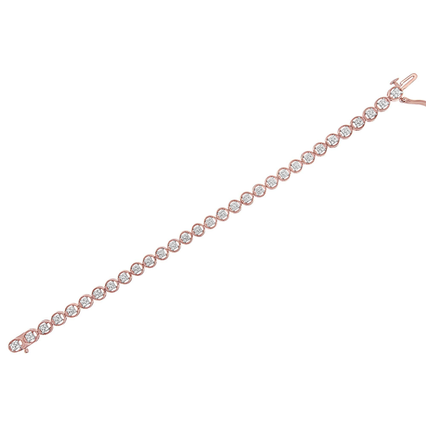 Haus of Brilliance 14kt. Rose Gold Plated Diamond Circle Bracelet