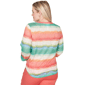 Petite Alfred Dunner Resort Living Tie Dye Stripe Henley Blouse - image 2
