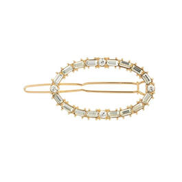 Roman Alice Looking Glass Gold-Tone Oval Glass Hinged Hair Clip