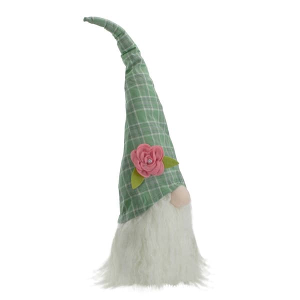 Northlight Seasonal Floral Plaid Gnome Head Spring Décor