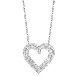 Sterling Silver 2ctw. Lab Grown Diamond Heart Pendant