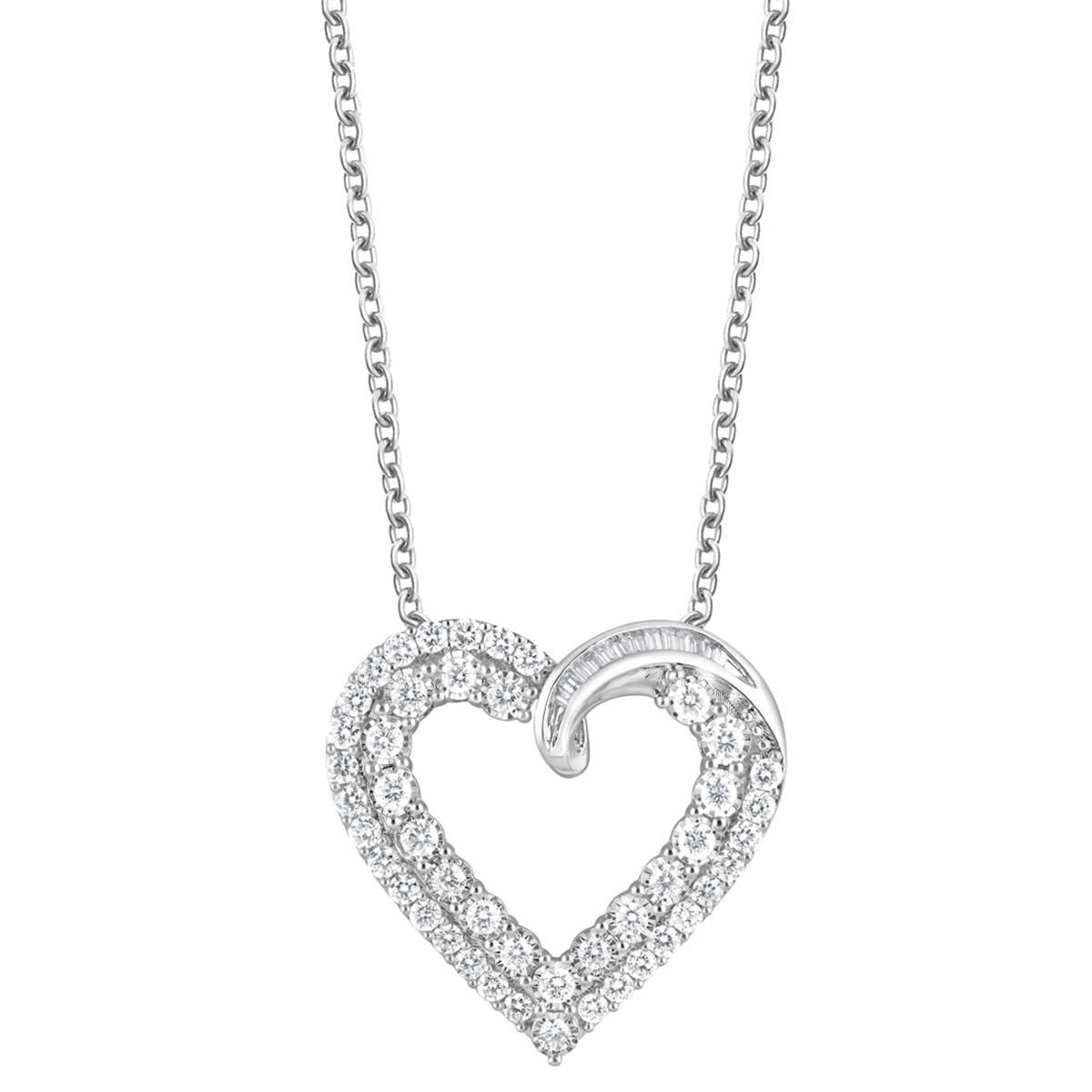 Sterling Silver 2ctw. Lab Grown Diamond Heart Pendant