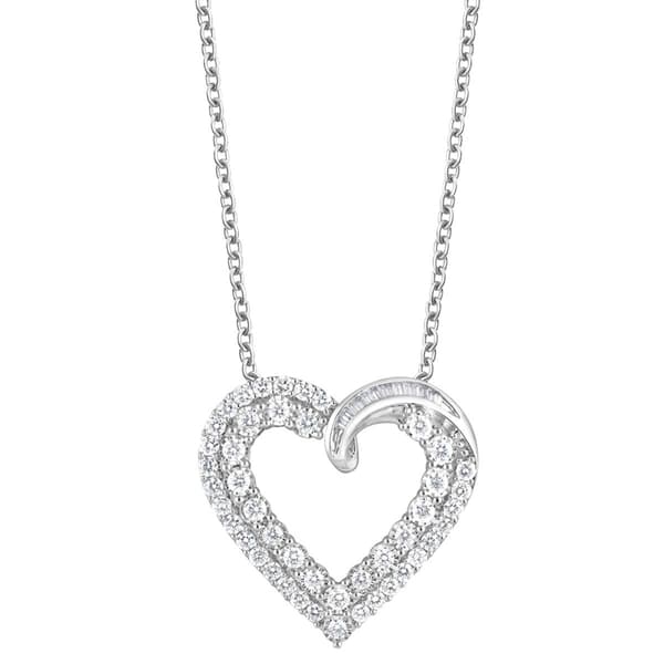 Sterling Silver 2ctw. Lab Grown Diamond Heart Pendant - image 