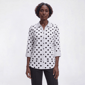 Womens Emily Daniels 3/4 Roll Tab Sleeve Mixed Dot Blouse - image 1