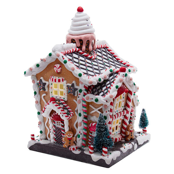 Kurt S. Adler 14in. Battery-Operated Light-Up Gingerbread House - image 